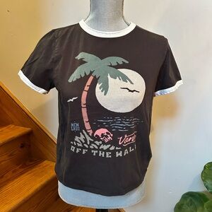 Vans Black T-Shirt with Palm Tree Design